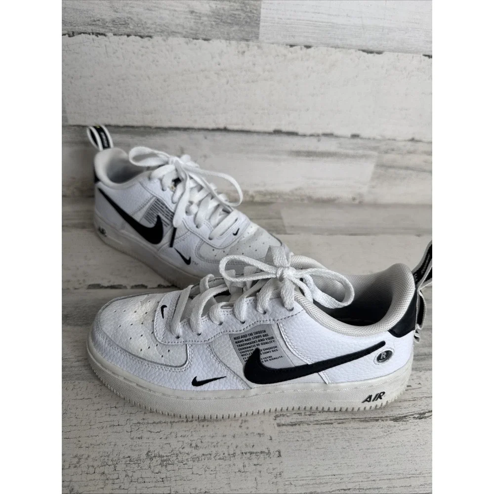 Nike Air Force 1 LV8 Utility GS White Black‎ Sneakers 4Y AR1708-100